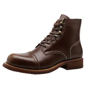 Work Boots Men Boots American Style Retro Short Boots Paratrooper Boots Motorcycle Boots