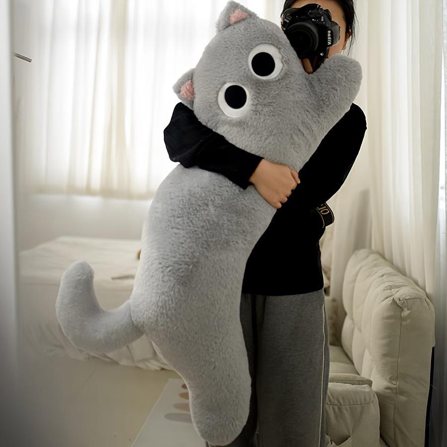 A 35-Inch Oversized Plush Cat Toy That Is Soft And Huggable, Featuring a Lifelike Design, Ideal for Gifts on Valentine'S Day, Birthdays, Easter for Children, And As Cat-Themed Decor