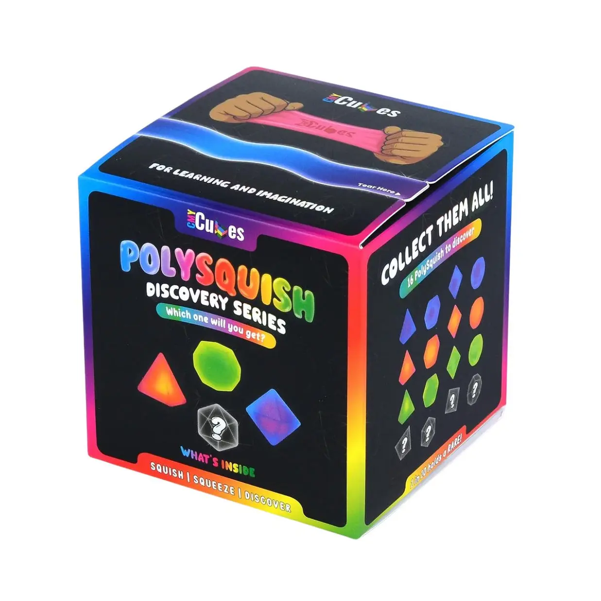Polysquish Discovery Series Blind Box Squishy | 16 Geometric Shapes to Collect | Sensory Fidget Toy