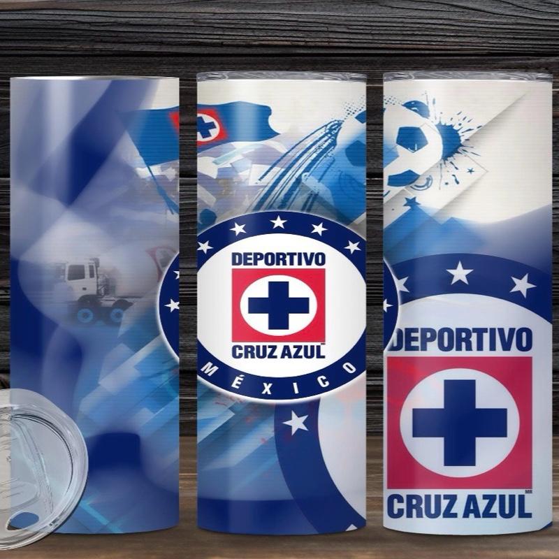 Cruz Azul 20oz Tumbler - Blue and White Design, Ideal for Beverages ...