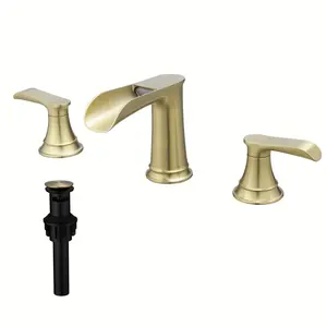 New Bathroom Faucets Sink 3 Hole Nickel Gold Widespread Bathroom Kitchen Faucets