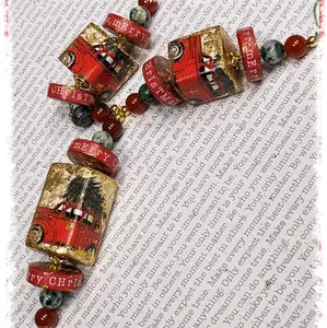 Handmade Holiday Paper Bead Set