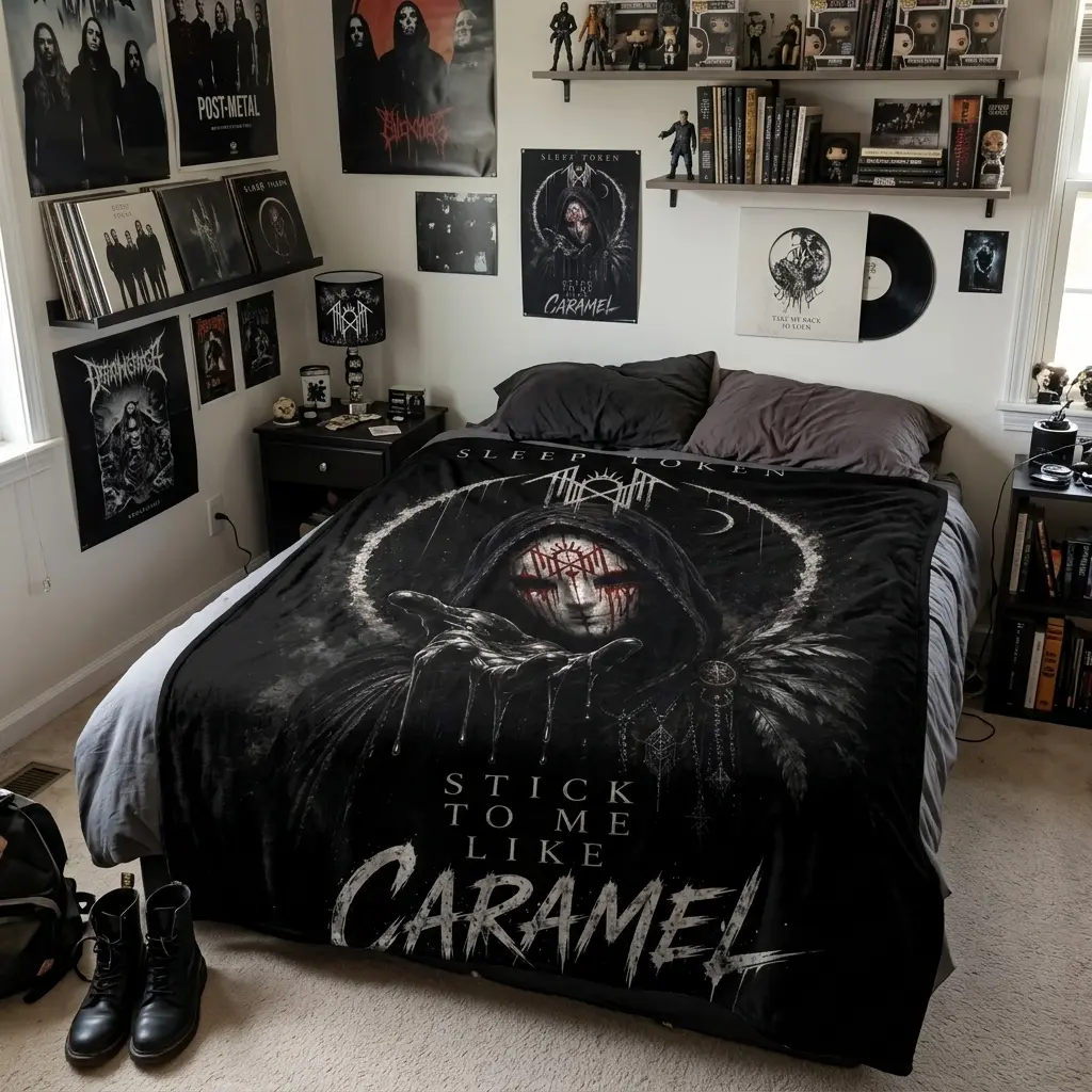 SleeppTokenn V9 Rockband flannel blanket , Rockband Stylist – Brings a cozy, rustic touch to sofas and beds. Music fan blanket