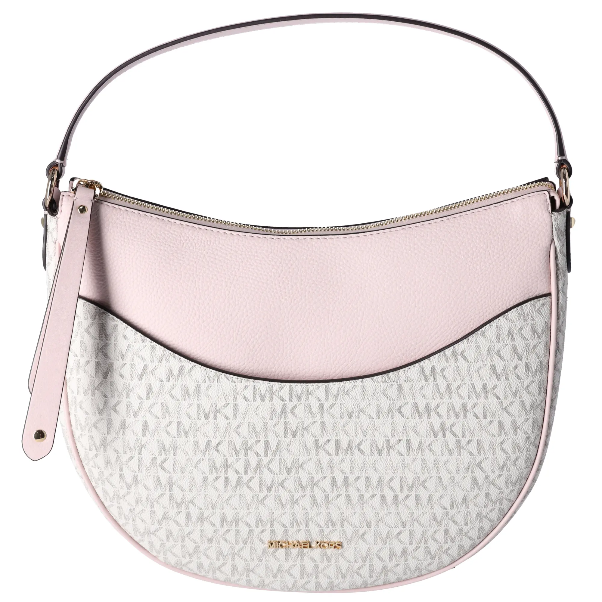 Pre-owned MICHAEL KORS PVC Tote Bags Dover Large Half Moon Shoulder Bag Hobo Vanilla MK Pink