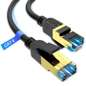 Cat 8 Ethernet Cable, 6FT High-Speed 26AWG Heavy-Duty LAN Cable, 40Gbps, 2000MHz, Gold-Plated RJ45 Connectors for Router, Gaming, Modem, Xbox