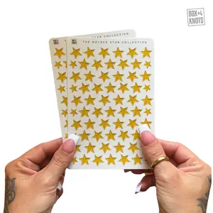 The Golden Foil Stars Collection | Kiss Cut Sticker Sheets | Scrapbooking | Journal Stickers | Matte | Decorative Junk Journaling Decor Planner