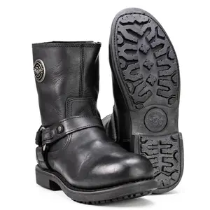 ML Men's Ruf Leather Short Biker Harness Boots w/ Side Zipper