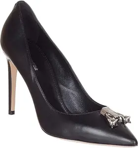 DSQUARED2 Women's Black Leather 'Pierce Me' Pointed Toe Pump Heels Shoes