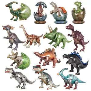 Simulation Cartoon 4D Dinosaur Aluminum Film Balloon Splicing Assembly Toy Balloon Jurassic World Theme Decoration