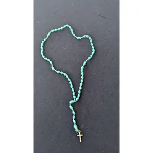 Teal, Knotted Rosary, small