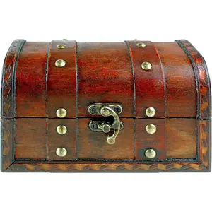 - Pirate Treasure Chest Storage Box - Ligero Alexa 6,7" x3,9 x3,9 - Durable  & Metal Construction - ,   Design - Striking Decorative  - Locked  Box