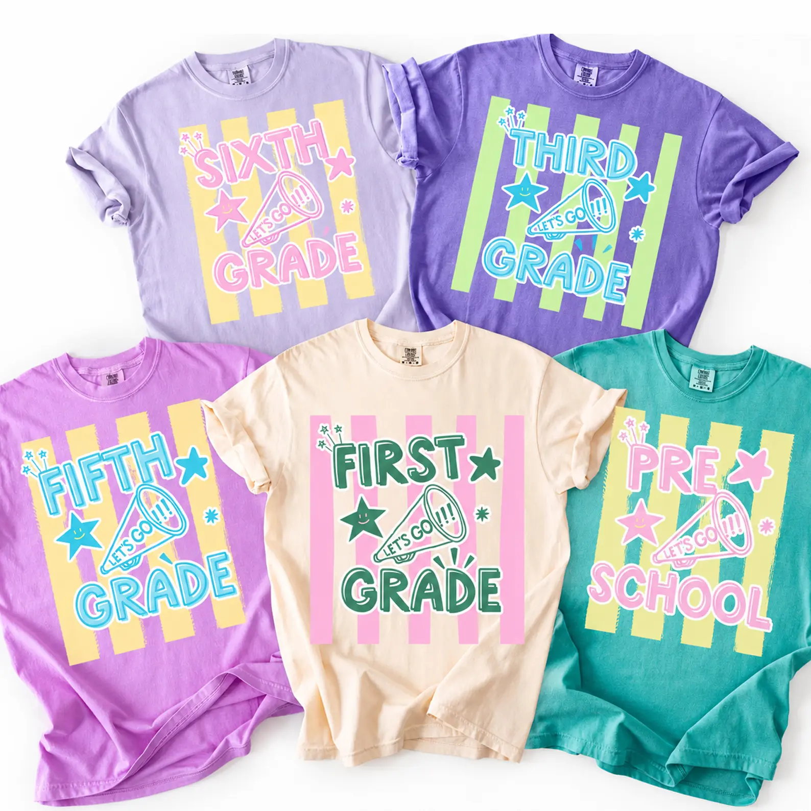 Comfort Colors First Day of School Teacher Shirt, Custom Grade Level Team Tee, Back to School Staff Shirt, Teacher Squad T-Shirt