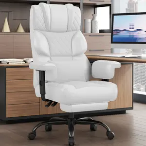 Vonesse Big and Tall Office Chair, Computer Chair with Soft Adjustable Armrests, Ergonomic Gaming Chair with Breathable Linen Design, Executive Chairs with Footrest V3048A
