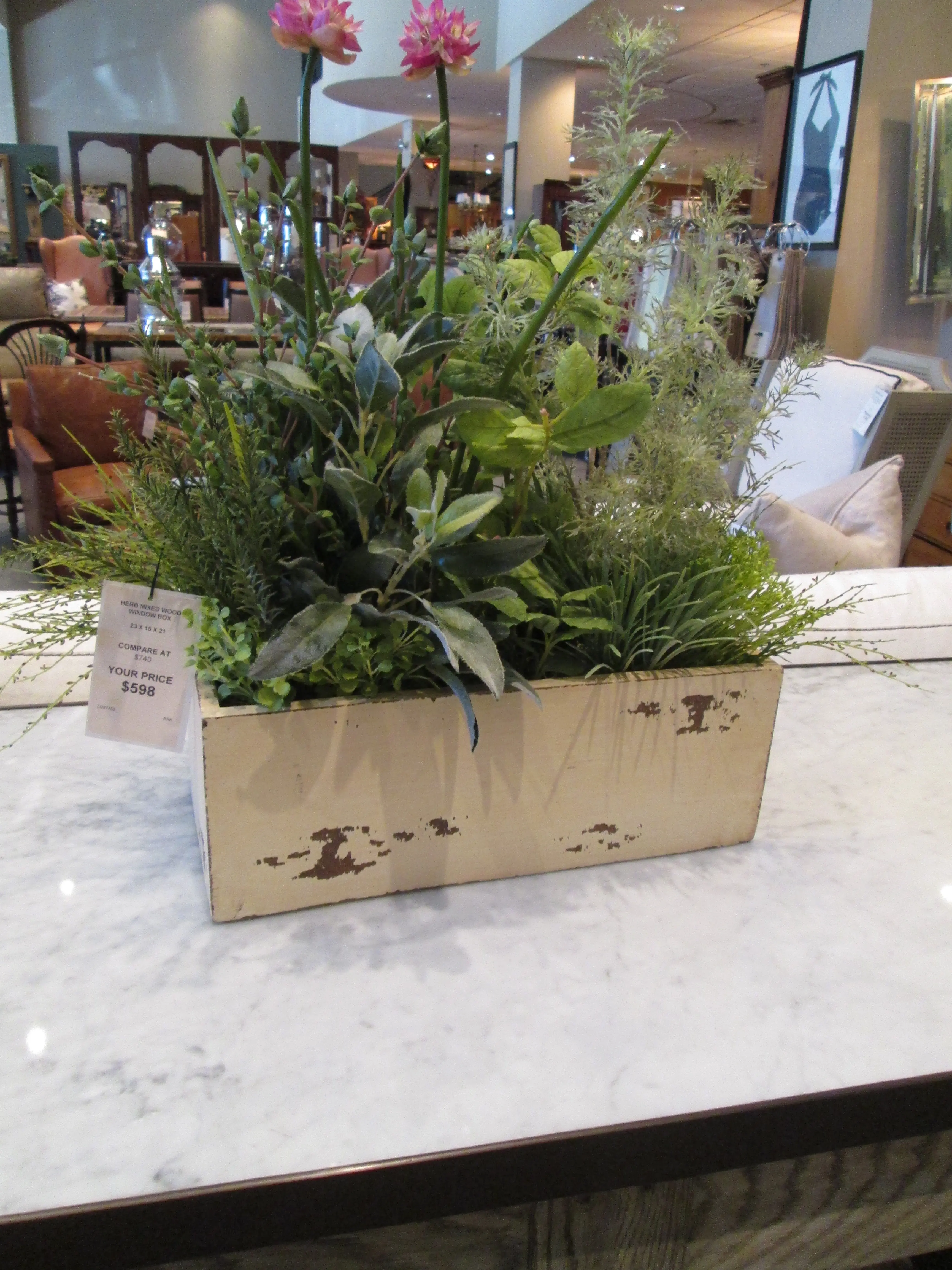 Herb Mixed Wood Window Box