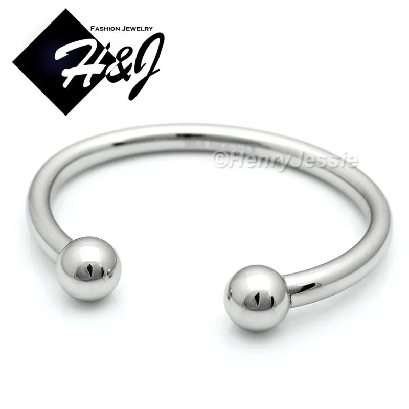 MEN WOMEN Stainless Steel Classic Silver Round Cuff Adjustable Handcuff/Bracelet