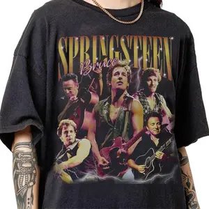Retro 90s Vintage Bruce Springsteen Bootleg T-Shirt, Bruce Springsteen Graphic Retro Tee, The Boss Music Gifts For Women and Man Unisex Tee