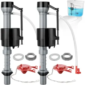 2 Sets Toilet Float Replacement Kit, Universal Toilet Flusher Replacement Kit and 2 Inch Flapper Replacements, High Performance Tank Water Control and Fill Valve