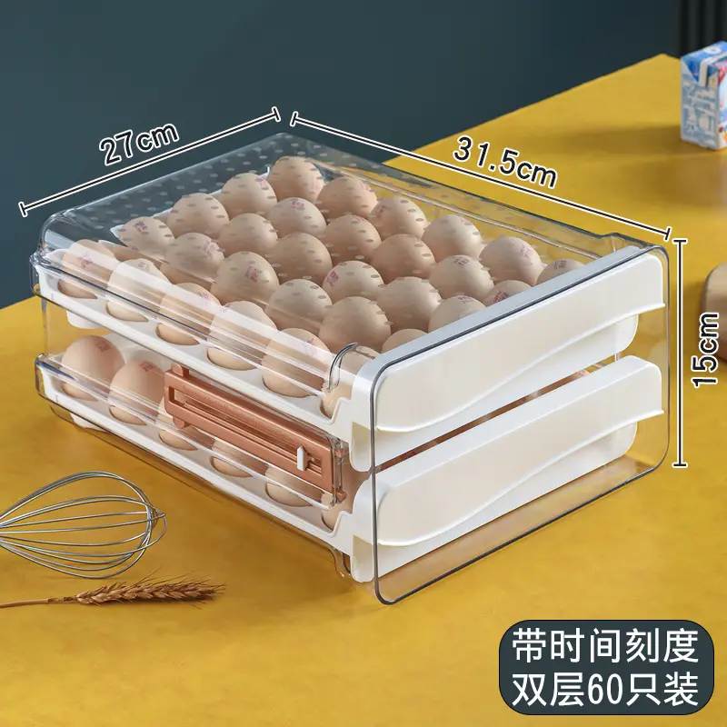 PET egg box with time scale for 60 piece
