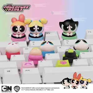 Powerpuff Girls Keycaps Blind Box Random Cartoon PBT Keycap Fidget Toy Pendant Decor for Mechanical Keyboard Handbag Backpack, Cute Anime Gaming Keycap, Surprise Gift for Fans Game Lover Valentine Gift for Girlfriends