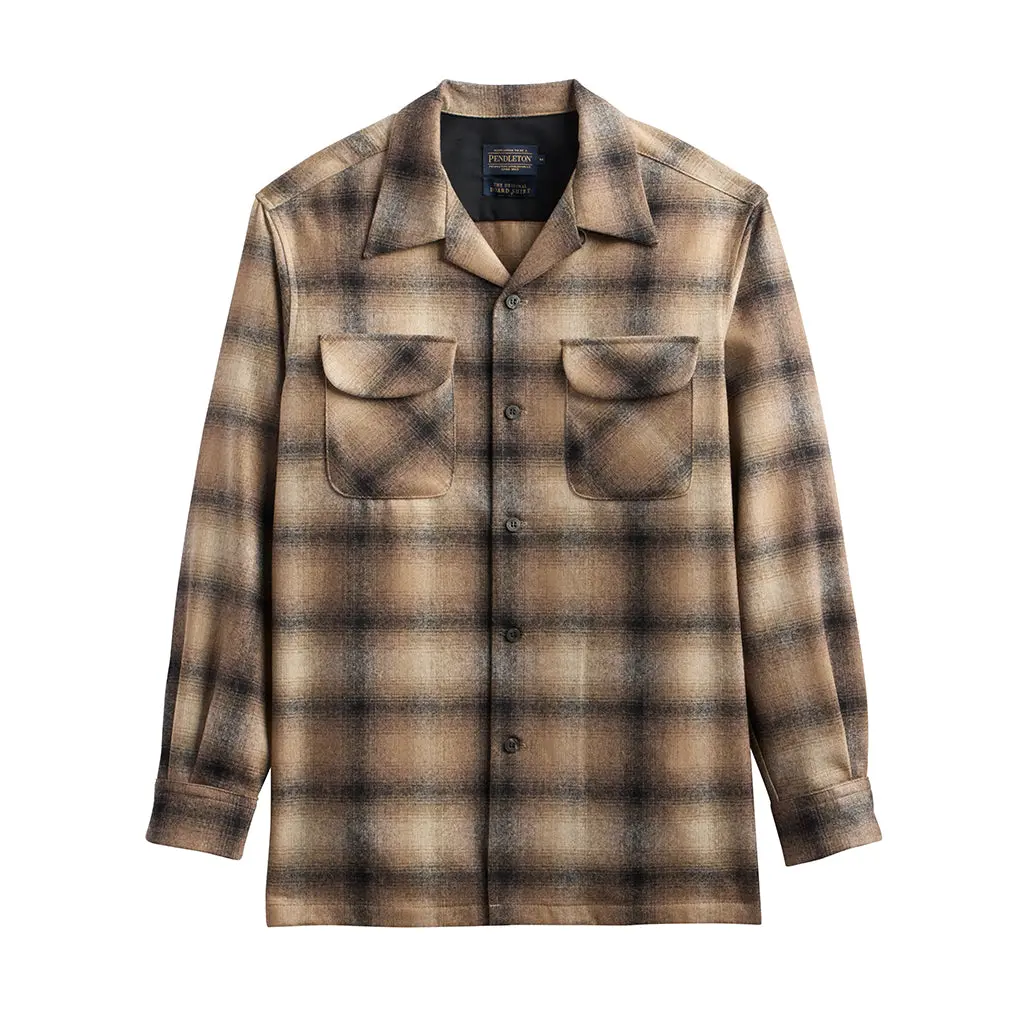 Pendleton Board Shirt, Tan-Taupe Ombre, 26' Men's Long-Sleeve Casual