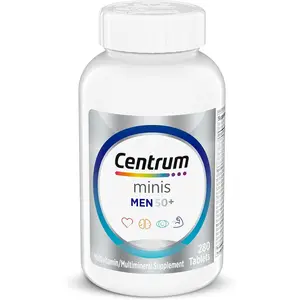 Minis Silver Multivitamin for Men 50 Plus, Multivitamin/Multimineral Supplement, Vitamin D3, B-Vitamins and Zinc, Non-GMO Ingredients, Supports Memory and Cognition in Older Adults - 280 Ct