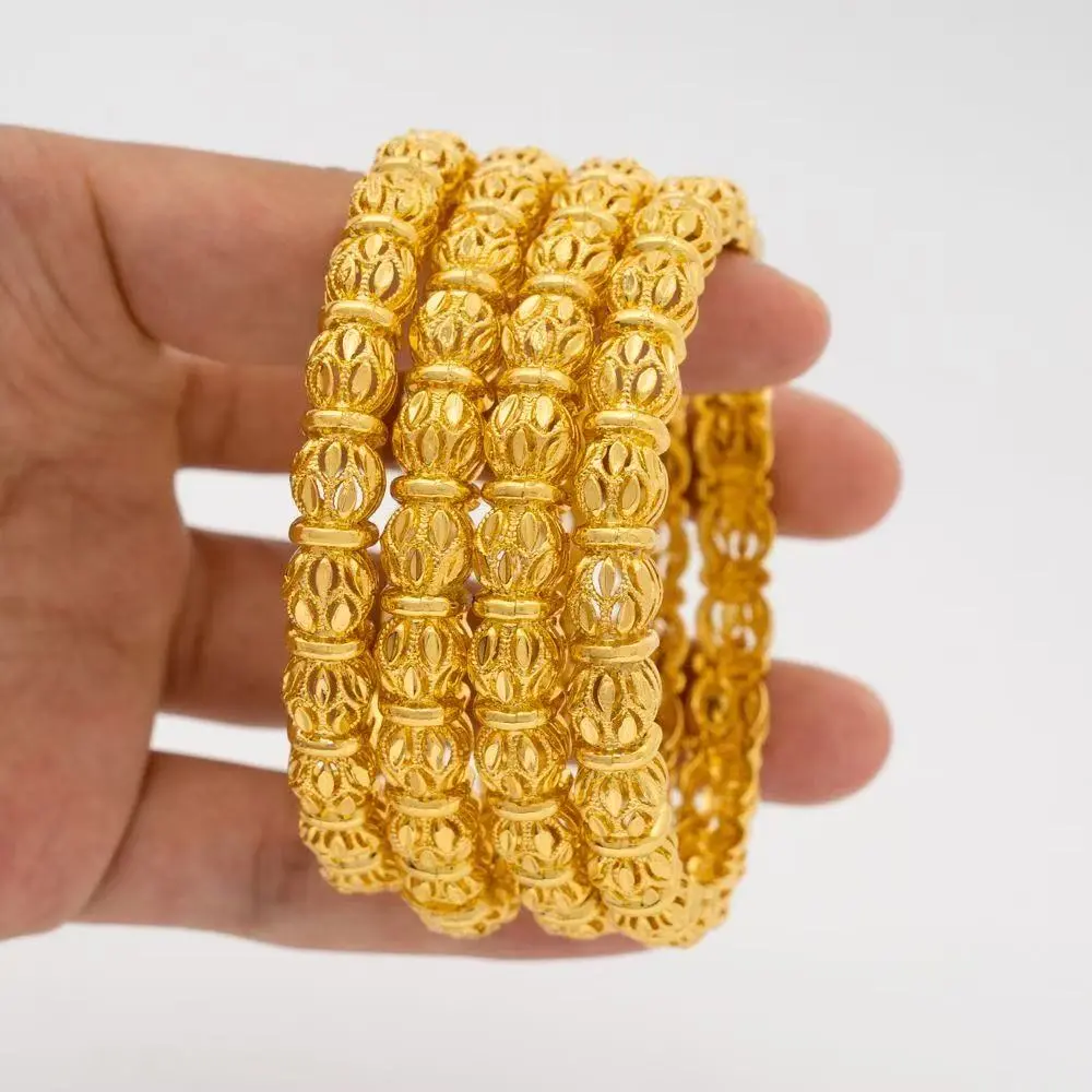 Vintage Gold Hollow Carved Bangle for Women, 18K Gold Plated Filigree Statement Bracelet, Adjustable Stackable Cuff Bracelets Wedding Party Jewelry Gift