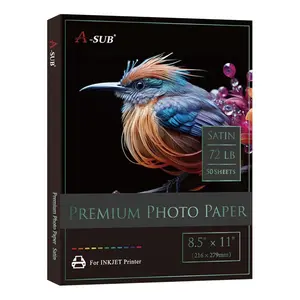 A-SUB Resin Coated Satin Photo Paper 260gsm 72lb, 8.5"x11", 50 Sheets (L06 Tone)