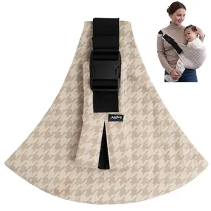 LUJIFO Chic Houndstooth Side Baby Carrier - Premium Cotton Linen Toddler Sling | Lightweight Mother's Day Gift