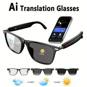 AI Interpretation Smart Glasses, with 160 Languages, Chat GPT,Audio Glasses for Men And Women,Microphone And Speaker, HD Voice Calls And HIFI Music Quality,Hands-Free Calling,Color Changing Lens, High Quality, Suitable for  Riding,Driving, Fishing,Travel