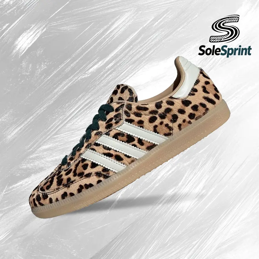adidas Samba OGLeopard Magic Beige (Women's)– Women's Lifestyle Sneakers – shoes for woman -Vintagen - Running Shoes, Lightweight Shock-Absorbing Comfort, Breathable Everyday Fit, Gym Training to Street Casual Wear - back to school - KI6674