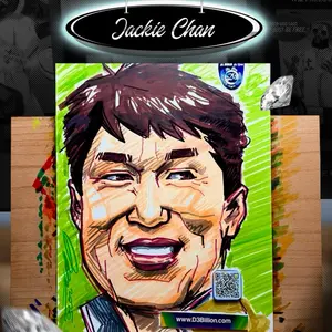 D3Billion Jackie Chan Live Portrait 9x12 Alcohol Marker for Wall Art Office Decor or Gifts Elegant Luxurious Interior Design