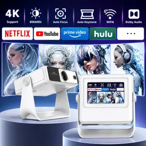 Dual Screen Home Theater Projector – Supports 4K Input, Touchscreen Smart Projector, Dolby Audio, Auto Focus & Keystone, WiFi6 Streaming for Netflix, YouTube, Hulu, Prime Video