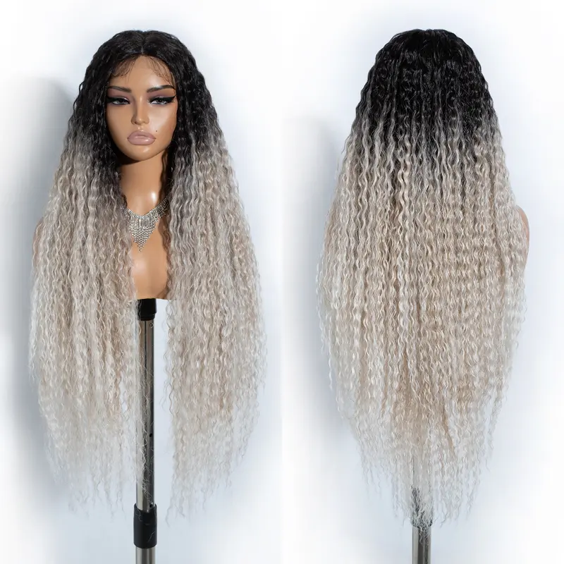 [Style Icon] 38” Super Long Full Curl Wigs Lace Front Wigs Pre-Plucked 4.5” Deeper Middle Part Wig Synthetic Wig