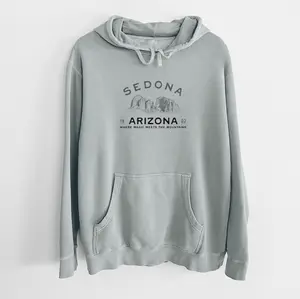 Sedona Arizona Cathedral Rock - Unisex Pigment Dyed Hoodie