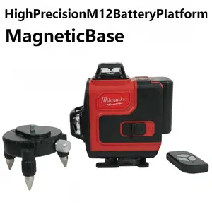 Milwaukee M12 12V 16-Line Laser Level for Wall and Floor Layout   ， green beam，  construction portable tool box professional grade kit set diy use