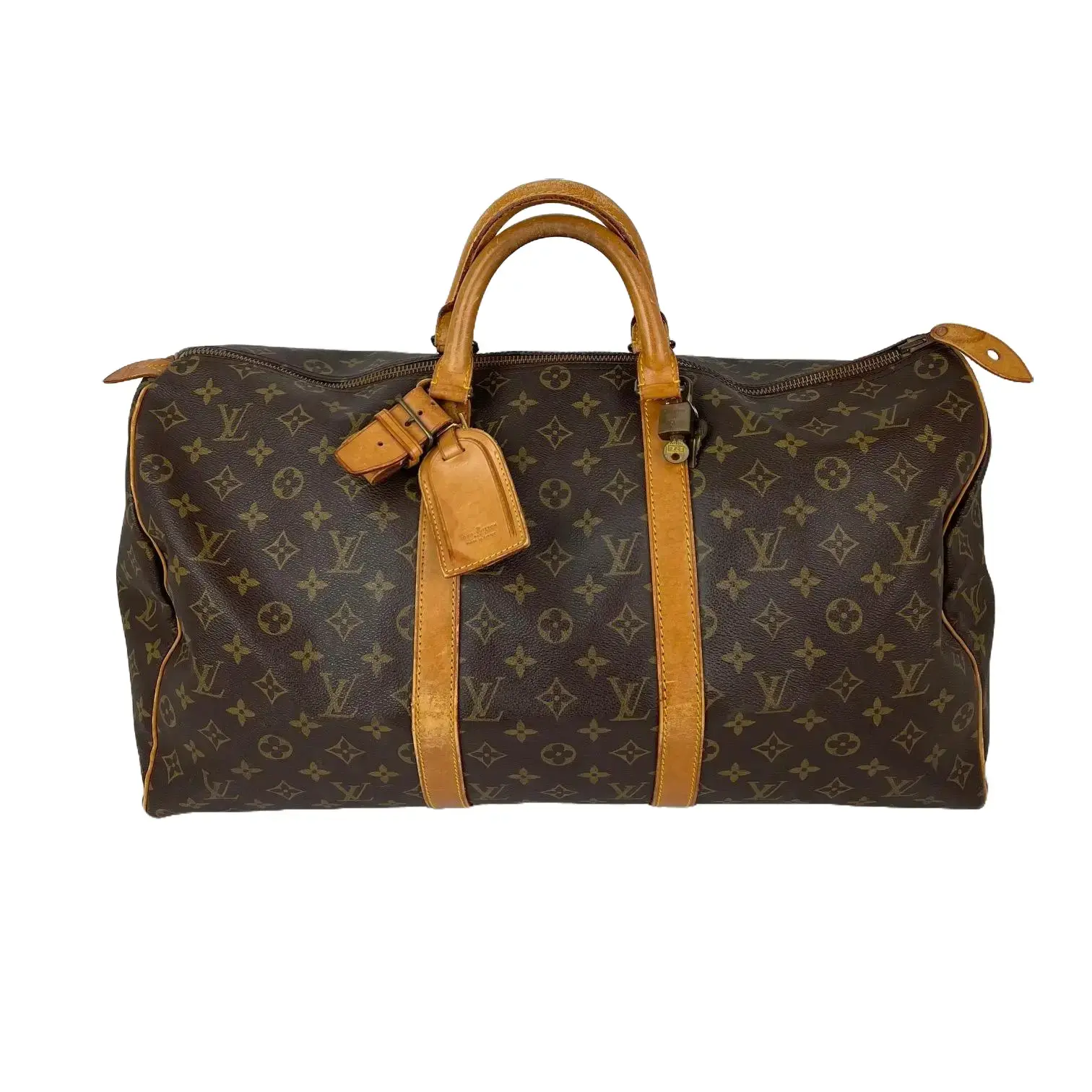 Pre-owned Louis Vuitton canvas Luggage Keepall 50 Monogram Duffle Bag Vintage Luggage