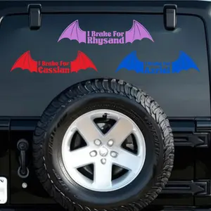 I Brake For Rhysand Cassian or Azriel – ACOTAR Night Court Vinyl Car Decal – Choose Your Favorite Bat Boy Book Boyfriend – BookTok Girlies Romantasy Merch – A Court of Thorns and Roses Inspired Fantasy Bookish Decals for Car Windows or Bumpers
