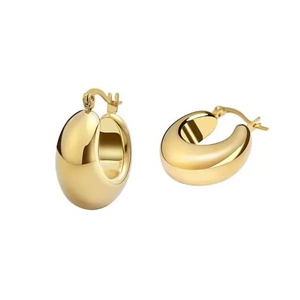Stately Steel Large Rounded Tube Hoop Earrings