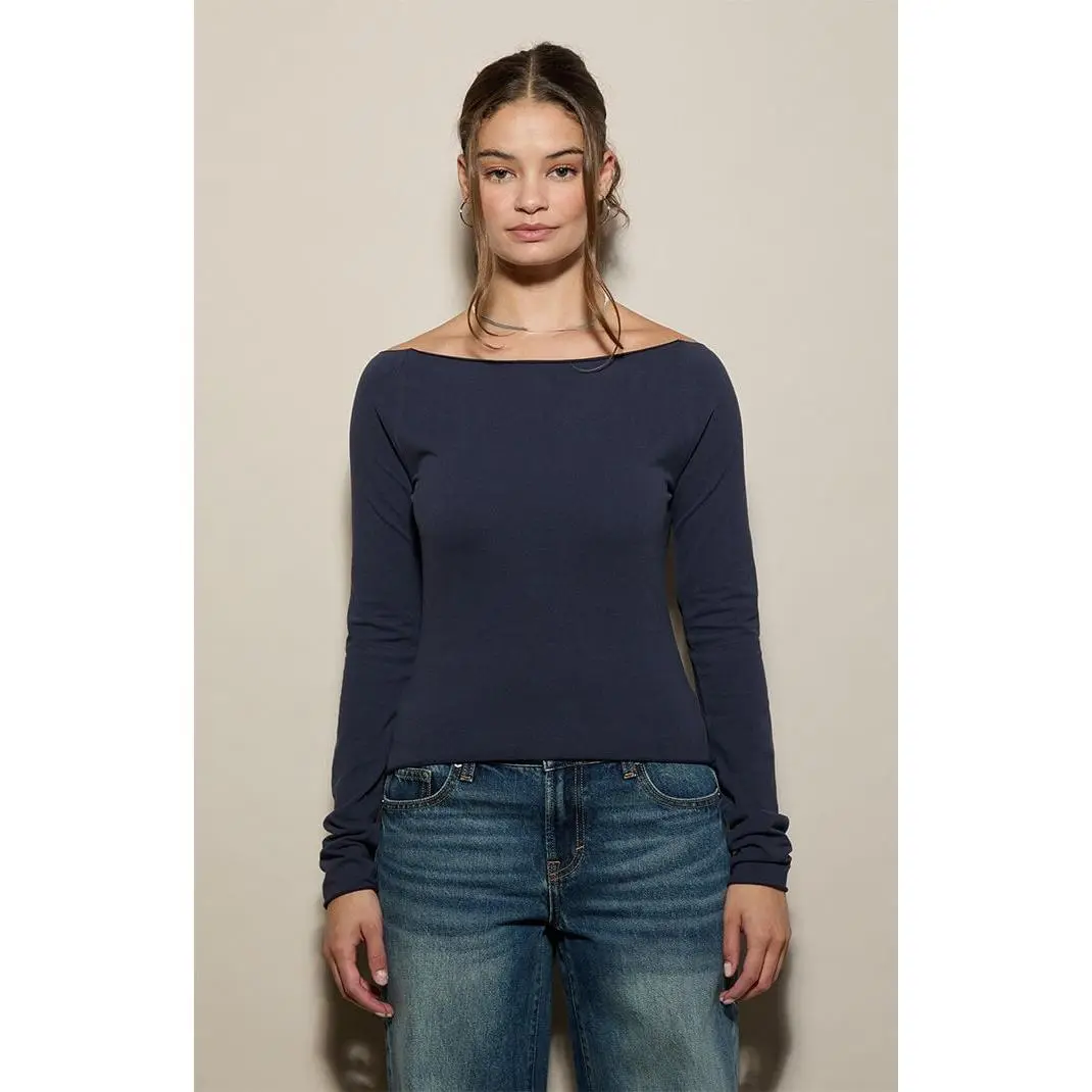 Pacsun Women's Mia Off-The-Shoulder Long Sleeve T-Shirt