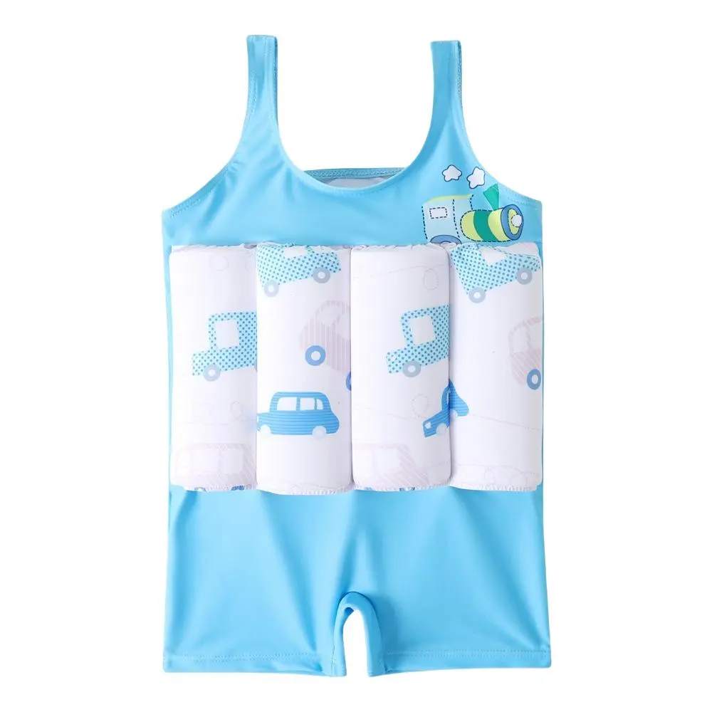 Children Floating Swimsuit, Full Set Of Floating Swimsuits For Boys And Girls, Adjustable Buoyancy And Removable Floating Swimming Vest, Summer Suit Holiday Beach Sports Swimsuit, Full Set Of Floating Swimsuit Vest With Swimming Cap