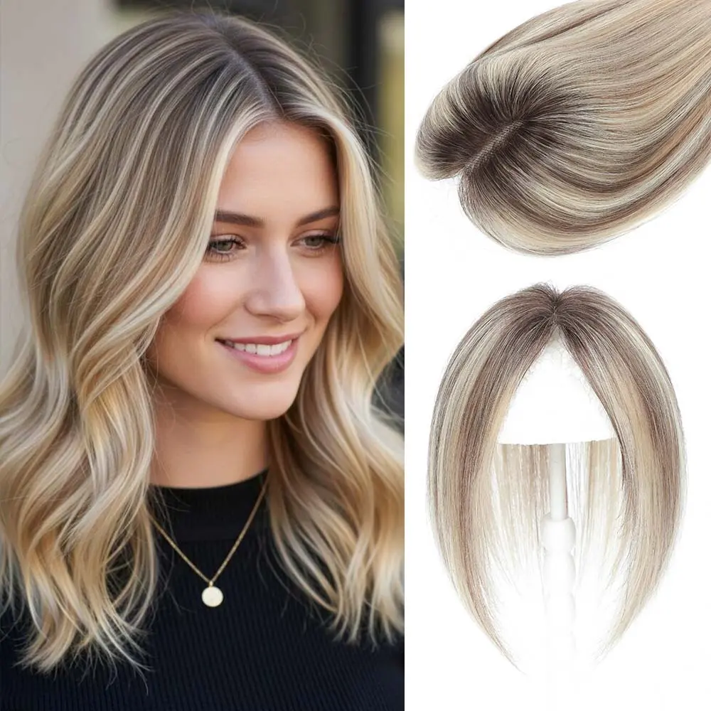 10 Inch Premium Human Hair Toppers, 30 Gram, Real Human Hair Toppers for Women with Thinning Hair