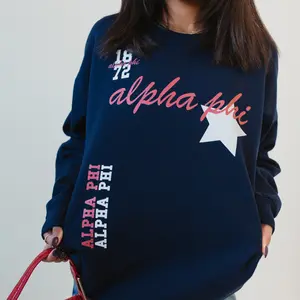 Custom Your Sorority Sweater - You're A Star Crewneck / Navy Sorority Crewneck Sweatshirt / Sorority Apparel / Greek Apparel