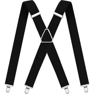 Mens Suspenders Adjustable Braces with 4 Strong Metal Clips Elastic X Back Heavy Duty Suspender for Men and Women