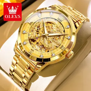 Celebrity endorsement, high-grade hollow design, luxurious appearance, hot-selling fully automatic mechanical watch, OLEVS brand new luminous waterproof men's watch 7027