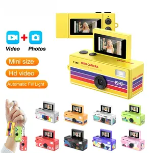 Digital vlogging mini body wireless Camera 180° Flip Screen Selfile Keychain Camera Retro Support Memory Card HD Very Small Camcorder Video Recorder digicam affordable kid