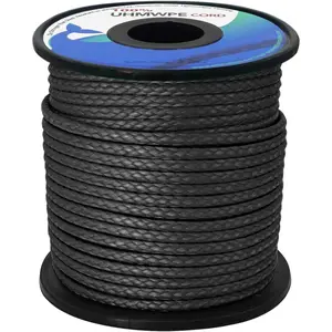 emma kites Hollow UHMWPE Braided Cord 1.3mm, 1.6mm, 2mm Spliceable for Tent Guyline Tarp Hammock Ridgeline Whoopie Sling Bear Bagging for Camping Backpacking