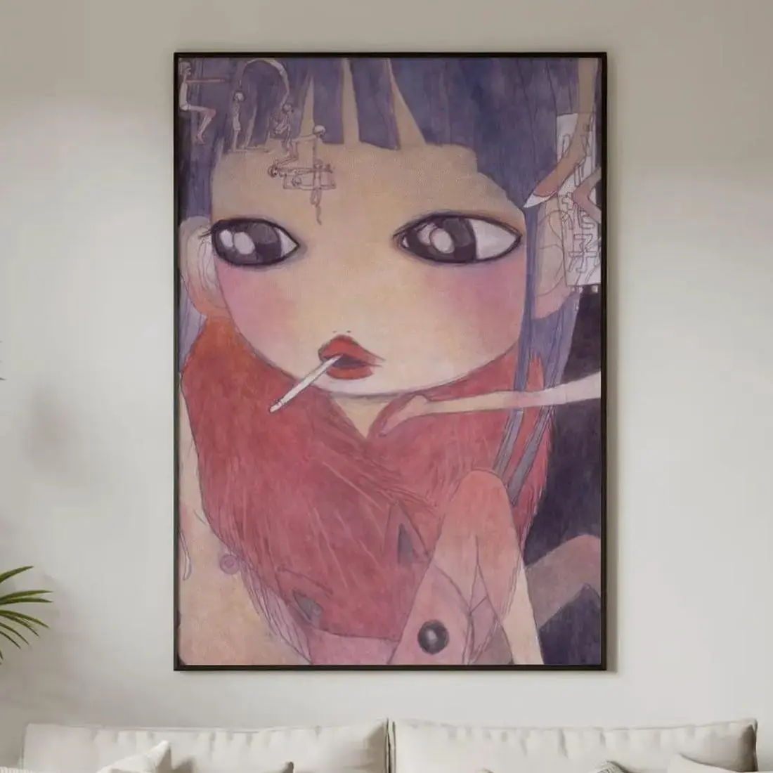 Aya Takano Artistic Surrealism Print Design - Whimsical Futurism Japanese Pop Poster, Kawaii Sci-Fi Wall Decor, Anime Decor Gift for Contemporary Fans