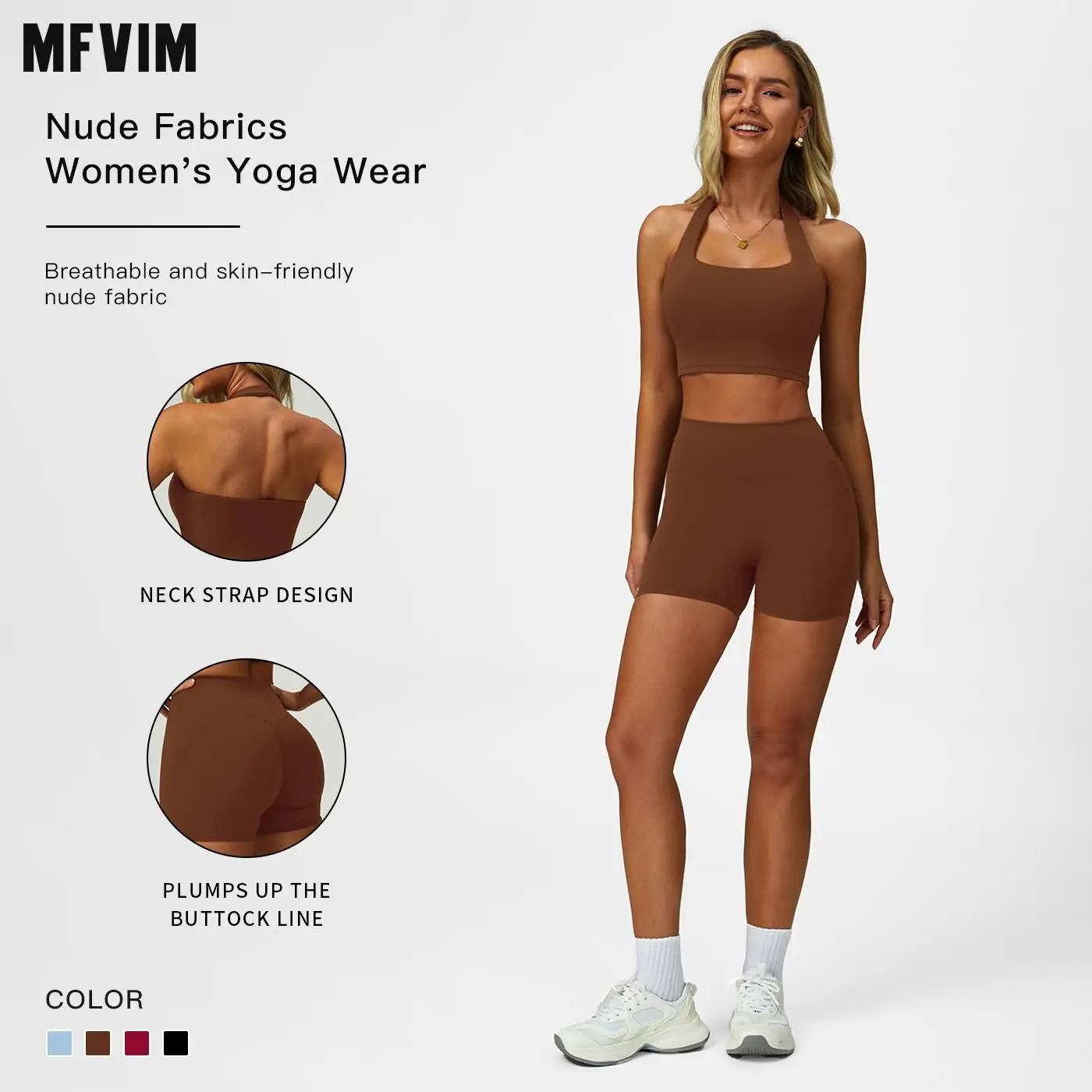 Women's 2-Piece Sports Activewear Set - Solid Nylon Spandex Sports Bra, High-Waisted Biker Shorts, Gym Yoga Clothing, Athleisure Wear, Soft Breathable Fitness Outfits, Athleisure Yoga Wear, Soft Breathable Activewear, Active Outfits, Fitness Yoga Wear