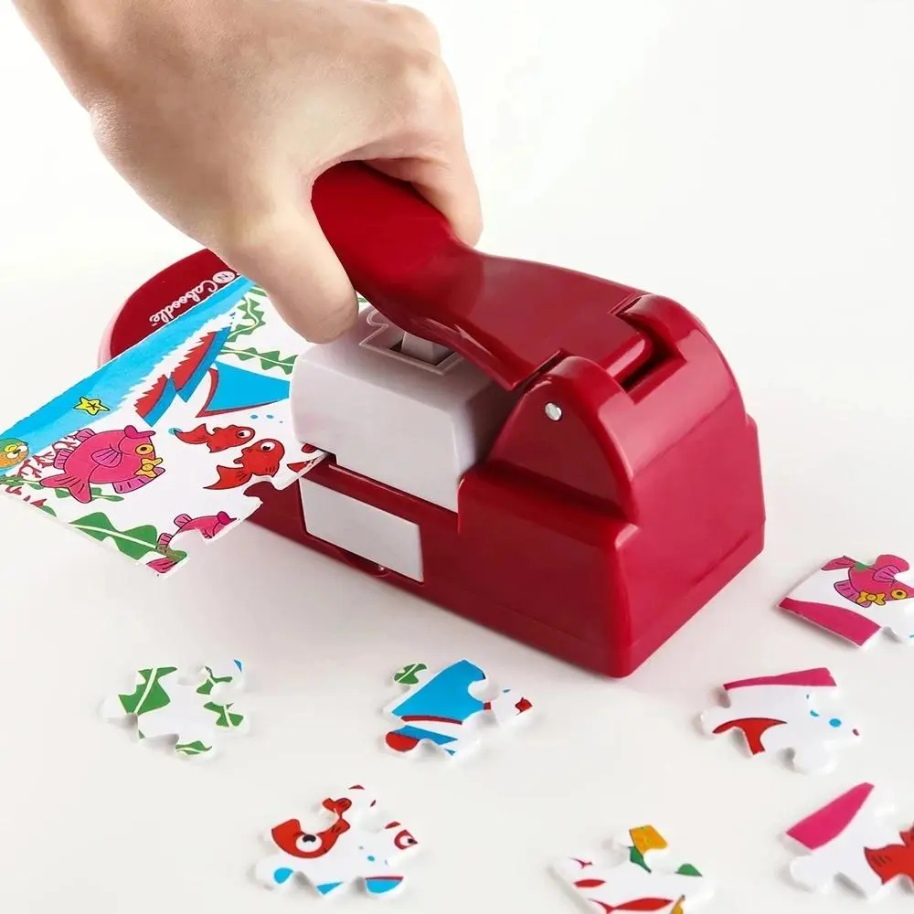 Handheld Jigsaw Puzzle Maker Machine (1 Count) - ABS Alloy Tool, 10 Adhesive Foam Sheets, Kids' Crafting DIY Kit, Ideal Gift for Christmas, Birthday