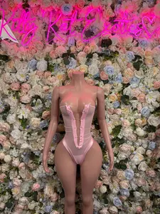 Pink One-Piece Bodysuit Festival Clothing